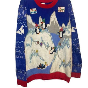 Penguin Christmas Holiday Time sweater size XXL